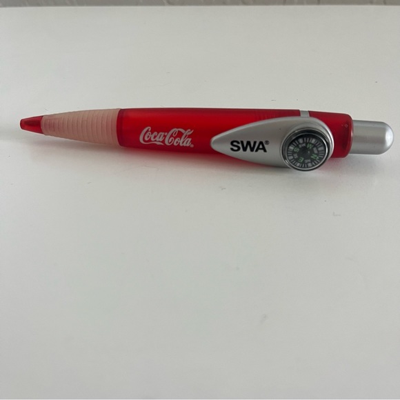 Southwest Airlines Pen NOT WORKING Coca Cola Ink Compass Red Vintage Plastic - Picture 1 of 6